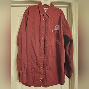 Lee Sport Colorado Avalanche Button Down Burgundy Shirt. Size:L.
